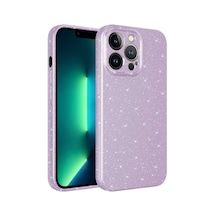 Apple iPhone Uyumlu 12 Pro Kılıf Kamera Korumalı Simli Silikon Üstün Koruma Pazarplus Lila