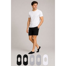 Hitit Socks Erkek 5 Çift Görünmez Babet Çorap Kaymaz Terletmez Topuk Ve Burun Takviyeli Çok Renkli Asorti