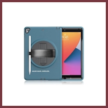 Storeşahin Apple Apple Uyumlu iPad 10.2 7.nesil Kılıf Hand Strap Tablet Kılıfı - Turkuaz Shn0720