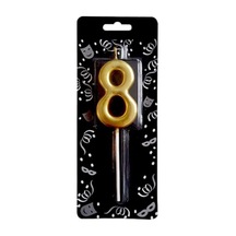 7 Cm Büyük Rakam Mum Gold 8