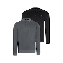 İkili Set V4007 Dewberry Erkek Sweatshırt-siyah-antrasit Siyah-antrasit
