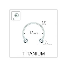 %100 G23 Titanyum Çift Top Titanyum Smiley Septum Halka Piercing Gümüş