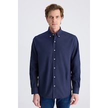 D'S Damat Ds Damat Comfort Lacivert Balıksırtı Pamuklu Gömlek 1hc02hd13265m Çok Renkli
