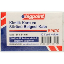 Bigpoint Kimlik, Ehliyet Kabı Sert Pp Şeffaf 86x54mm Yerli Üretim X 50 Adet