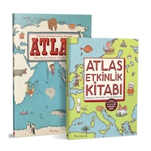 Atlas Set (2 Kitap Takım)  - Kıtalar -Denizler - Kültürler Arası Yolculuk  Rehberi