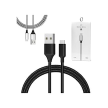 Powermaster 3799 Type-C Metal Şarj Ve Data Kablosu 1Mt 2.1A