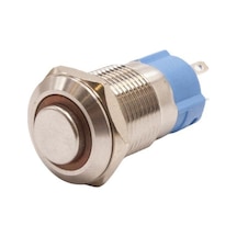 12A-G1-E 12Mm Çıkık Yaylı Işıklı Metal Buton - Sarı
