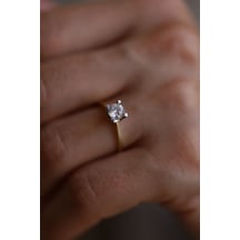 Yenigün Kuyumculuk 14 Ayar Altın Tek Taş Model Dört Tırnak Montürlü Yüzük Yzk14329