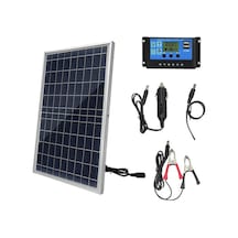 10w Çift Usb Güneş Paneli + 100a Kontrolör, Ip65 Su Geçirmez, Araba/ev/kamping İçin, 12v, 0.8a, 330x200mm Siyah