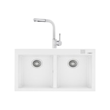 Teka Forsquare 790 Granit Evye Beyaz + Ark 938 Batarya Beyaz Set