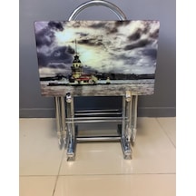 Camlı Çanta Sehpa, Sehpa, Zigon, 4lü Zigon, Çanta Sehpa-kızkulesi