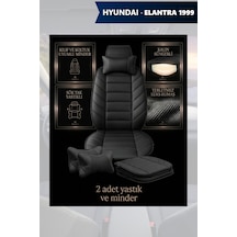 Hyundai Elantra 1999 Uyumlu Premium Lüks Siyah Renk 2 Adet Minder Ve Yastık
