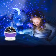 Star Master Masa Lambası, Gökyüzü Projeksiyon Gece Lambası, Yıldızlı Gece Lambası, Dekoratif Ve Şık Tasarım Mor .