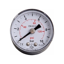 Manometre 50 0-10Bar - Metal Gövdeli - Arkadan Çıkışlı - Monek