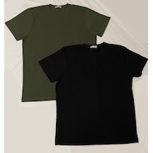 Erkek Slim Fit Dar Kesim Bisiklet Yaka Kısa Kol Pamuklu 2'li Tişört Paketi