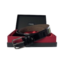 Fossil Hakiki Deri Klasik Siyah Rugan 3,5 Cm Erkek Kememeri-120cm Siyah