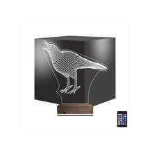 Luvivia Karga Kuş 3d Lamba - Masa Gece Lambası Şeffaf