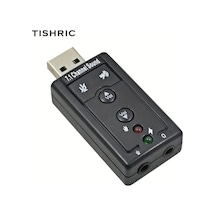 Globalbloom Siyah Tıshrıc Usb 7.1 Ses Kartı 3d Efekt Mikrofon Ses Kontrolü