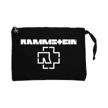 Rammstein Logo 2 Siyah Clutch Astarlı Cüzdan / El Çantası Siyah