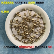 Kabara Raptiye Koltuk Çivisi Sarı Renk Çapı 6 MM Boyu 50Adet