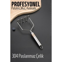 Patates Ezici 304 Paslanmaz Çelik Havuç Muz Avokado Ezici 721298 Çelik