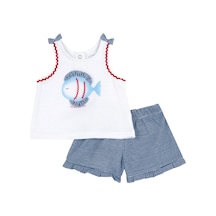 Chicco 2'lı Takım / Atlet+pantalon 09073895000000 000038 Whıte & Blue Beyaz - Mavi