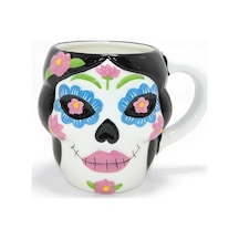 Zenvia Day Of The Dead Şeker Kurukafa Tasarımlı 3d Seramik Kupa Bardak Alk4893 Znv2026 Çok Renkli