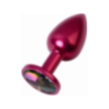 Red Fox Metal Rainbow Taşlı Kırmızı Anal Plug Orta Boy