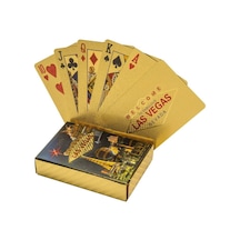 Gold Las Vegas İskambil Kağıdı Pvc Su Geçirmez Oyun Kağıdı Cin643
