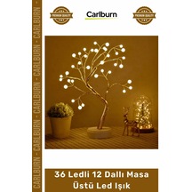 Özel Üretim 36 Ledli 12 Dallı Pilli Usb Girişli Işıklı Ağaç İnci Led Dekoratif Masa Üstü Led Işık