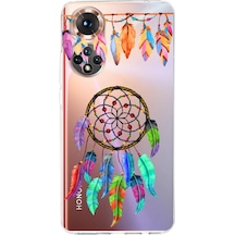 Huawei Honor 50 İle Uyumlu 1mm Slim Fit Nazar Boncuğu 6 Baskılı Şeffaf Kılıf Şeffaf