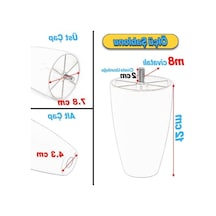 4 Adet Oval Plastik Ayak - 12 Cm Beyaz Mobilya Ayağı 6395751