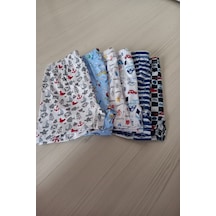 Erkek Çocuk Beyaz Empirme Desenli Boxer 6'lı Beyaz
