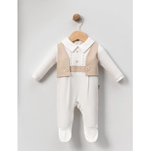 Lamato Baby Mevlütlük Yelekli Bebe Erkek Tulum Bej