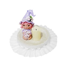 Bebek lik Biblo Lambalı Lila 14 Cm Beyaz