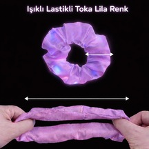 Mey İthalat Lila Mor Renk Led Işıklı Lastikli Saç Tokası - 3 Modlu Festival Parti Saç Tokası