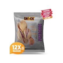 Snack Antep Fıstığı 12x30 Gr Premium Fırında Kavrulmuş Tuzsuz Atıştırmalık Paketi 360 Gr 360 G
