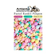 Pastel Renkli Pon Pon 10 20 30 Mm 85 Li 1 Paket Peluş Ponpon Tüylü Ponpon Okul Öncesi Kreş El İşi Hobi
