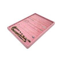 Tesbih Bileklik Kolye Tablası Pembe Kadife