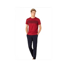 Pierre Cardin Penye Kısakol Pijama Takımlk-pc6080 Bordo