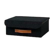 Siyah Renkli Jüt Kapaklı Çekmece İçi Kutu, 30 X 23 X 11 Cm Ölçülerde 0