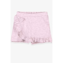 Breeze Kız Çocuk Etek Şort Fırfırlı Fiyonklu 1.5-5 Yaş, Bej Çok Renkli