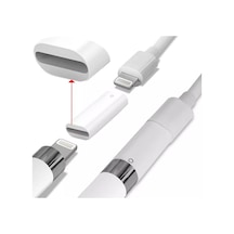 Pencil Lightning To Lightning Adaptörü Şarj Aparatı Tablet Kalemi Yuva Çevirici Beyaz Ltl-01
