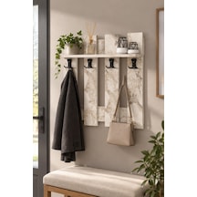 Sulorahome Beyaz Country Duvar Askılığı Ve Raf Sistemi 60 Cm Beyaz Mermer