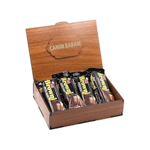 Sevdiklerinize Özel Ahşap Hediye Kutusunda 4 Adet Browni Intense ( Canım Babam Yazılı )