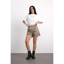 40406-05178 Kadın Gabardin Şort 40406-05178 Yeşil
