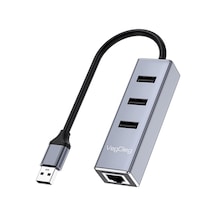 Lexroo Usb 2.0 To 100mbps Ethernet Çevirici Ve 3 Portlu Usb Hub Çoklayıcı