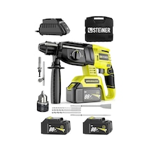 Steiner 88V 5Ah Çift Akülü Darbeli Kırıcı Delici Matkap Sarı + Mandren + 5 Parça Uç Steiner 88V 5Ah Çift Akülü Darbeli Kırıcı Delici Matkap Sarı + Mandren + 5 Parça Uç