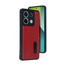 Redmi Note 13 Pro 4g Kılıf Sara Kartvizitli Deri Kılıf - Kırmızı Bzsxx00 1