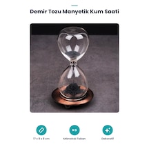 Demir Tozu Manyetik Kum Saati - Dekoratif Masa Objesi Bronz